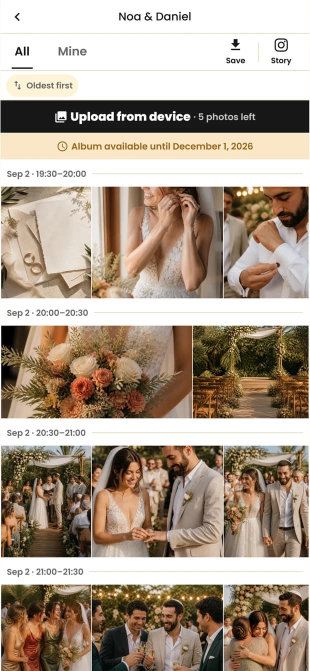 Noa and Daniel’s shared album in Sunframe