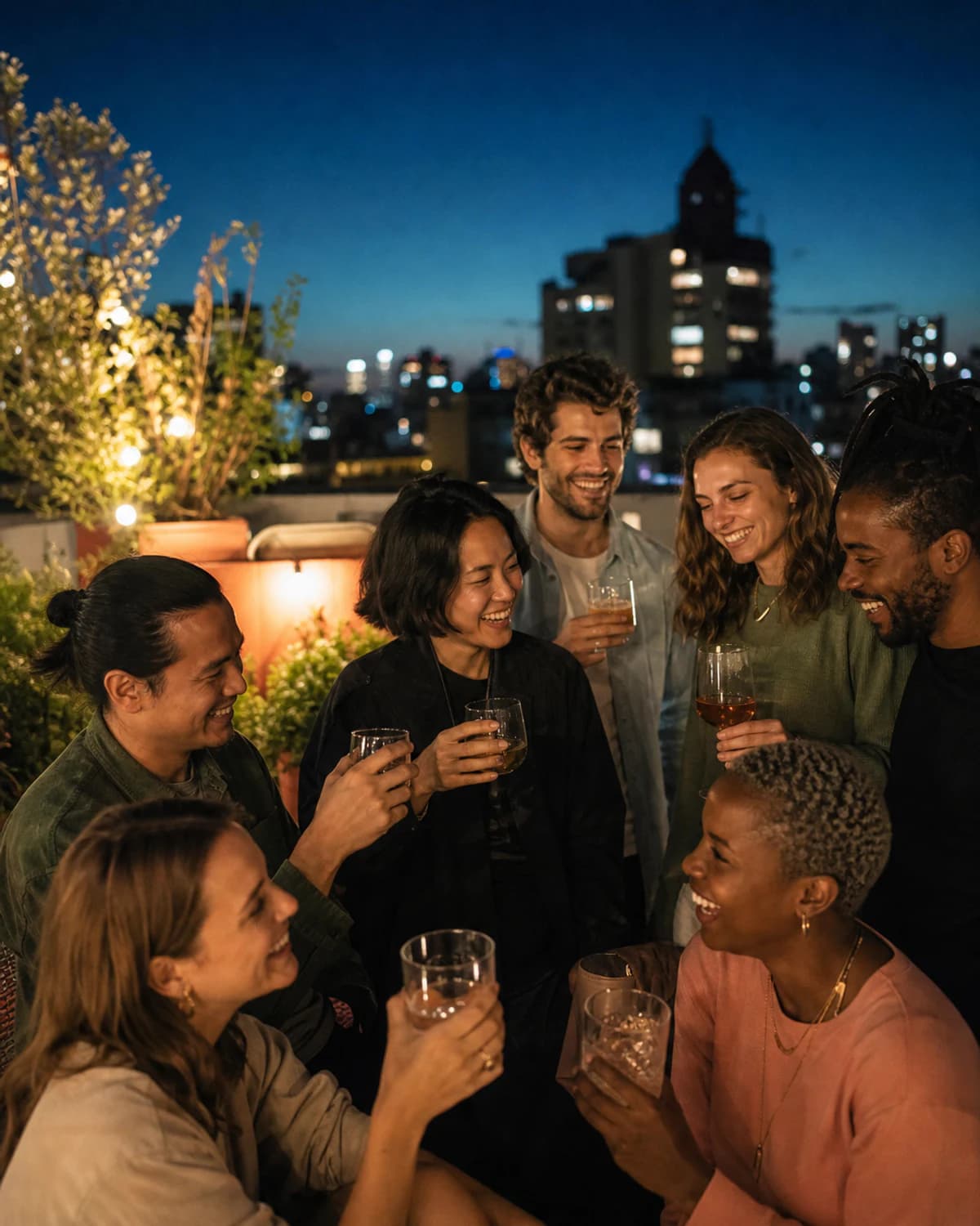 A team capturing and celebrating at a company event